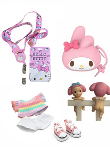 Portamonete e piccoli oggetti Pimp your Bag applique adesivi  Angels Portabadge e vestitini scarpine e occhietti adesivi per bambole Labubu e monchichi