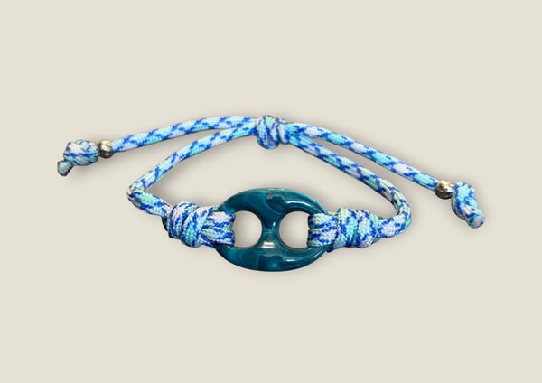 Bracciale Marine Florida chain  regular  centrale Ottanio  marmorizzato cordino in vari colori