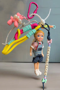 Pimp your Bag charms per borsa e
portachiavi Keychain Barbie Shelly
capelli biondi con Baloon dog