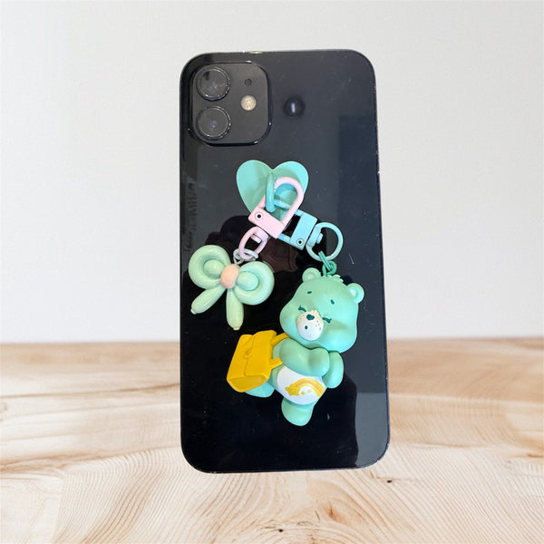 Pimp your phone  orsetto del cuore verde acqua con borsetta