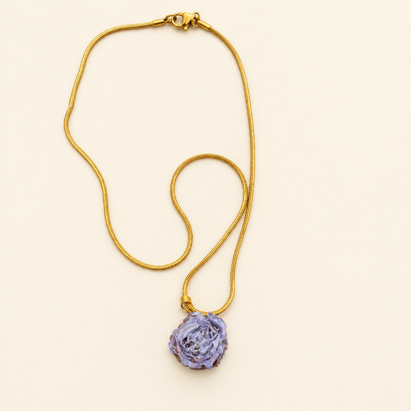 Collana rosa essiccata catenina 50 cm vari colori