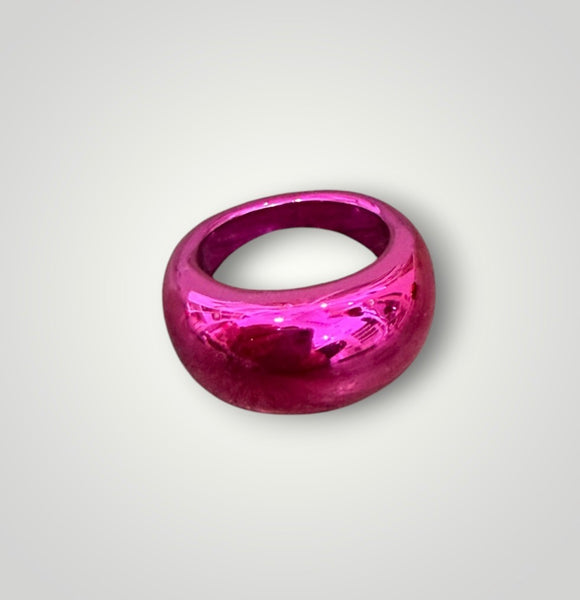 Anello resina metallizzata fede cicciotta vari colori