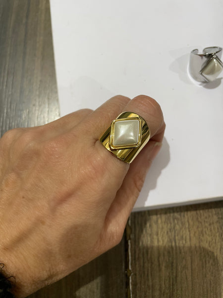 Anello regolabile isole maxi perla rombo