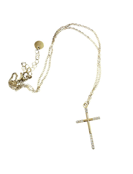 Collana Croce lunga pavettata