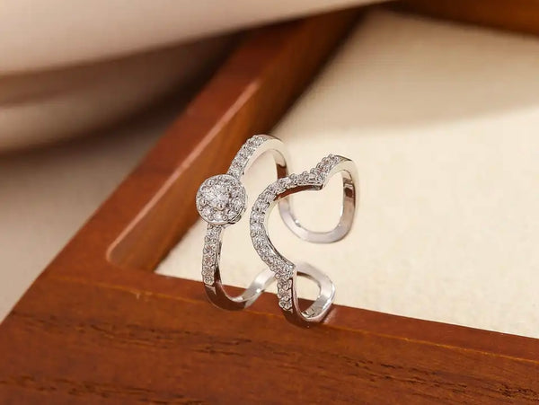 Anello Melory per unghia crystal e punto luce tondo  due varianti colore
