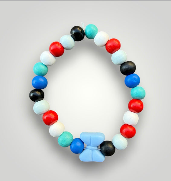 Bracciale colors con fiocco celeste