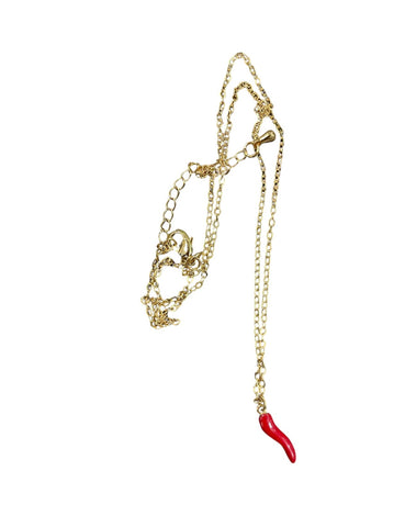 Collana cornetto rosso due varianti colore