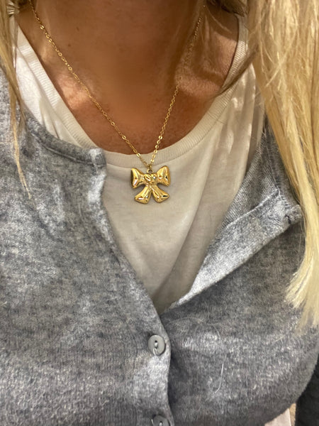 Collana fiocco  puff grande due varianti colore