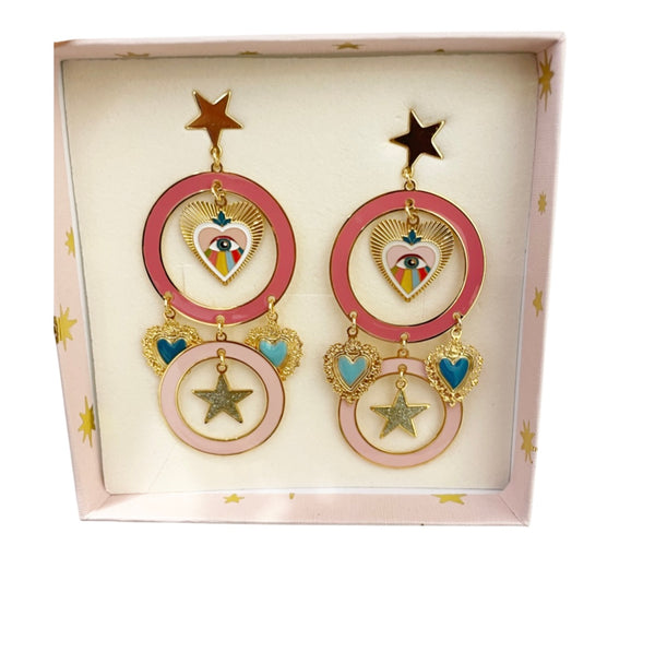 Coppia Orecchini principessa glam gitan powder Pink