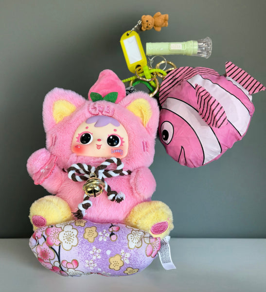 Pimp your bag Samuel serie "Eight Directions of Wealth Cat" I fiori di pesco brillano intensamente