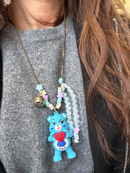 Collana Angelorso orsetto del cuore azzurro