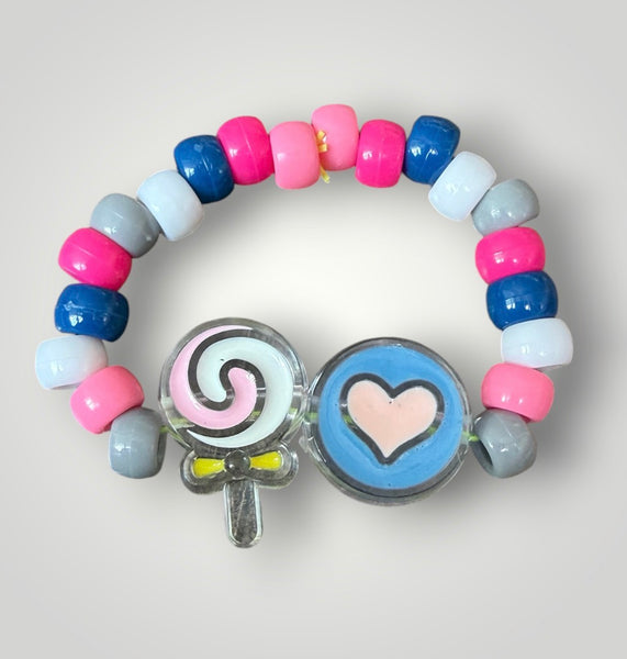 Bracciaie Colors pony Beads lollypops e cuore vari colori