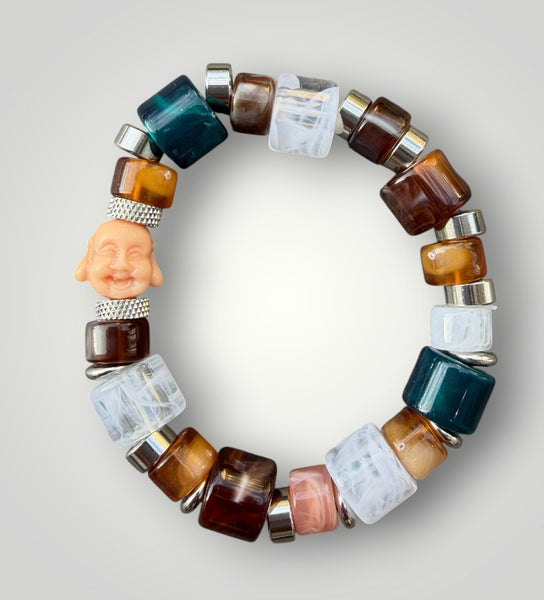 Bracciale Colors labyrinth Buddha rosa  multicolor