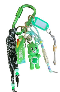 Pimp your Bag Keychain charms per borsa e portachiavi care bears orsetto del cuoreangelorso  verde quadrifoglio
