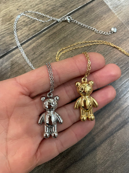Collana teddy bear orsacchiotto due varianti colore