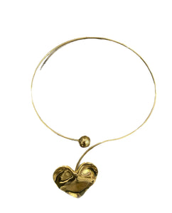 Collana rigida maxi cuore e sfera