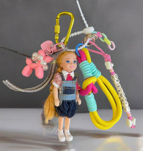 Pimp your Bag charms per borsa e
portachiavi Keychain Barbie Shelly
capelli biondi con Baloon dog
