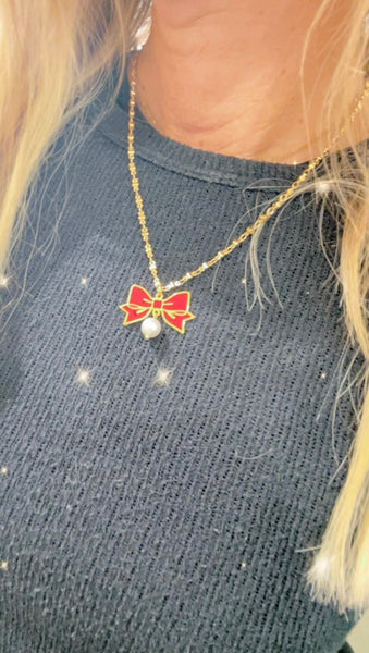 Collana principessa glam Bow gold fiocco vari colori