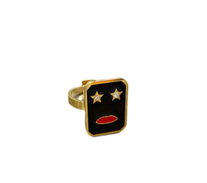 Anello volto stilizzato