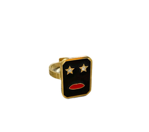 Anello volto stilizzato