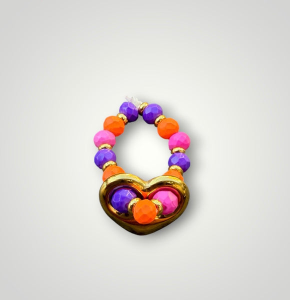 Anello Colors cuore chain e cristalli