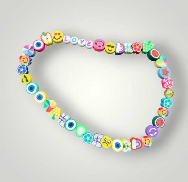 Collana Colors con scritta e multi charms anche personalizzabile