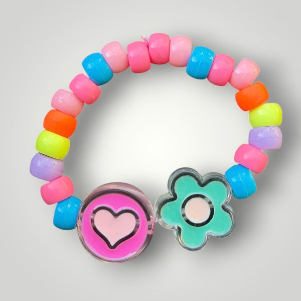 Bracciaie Colors pony Beads Fiore e Cuore vari colori