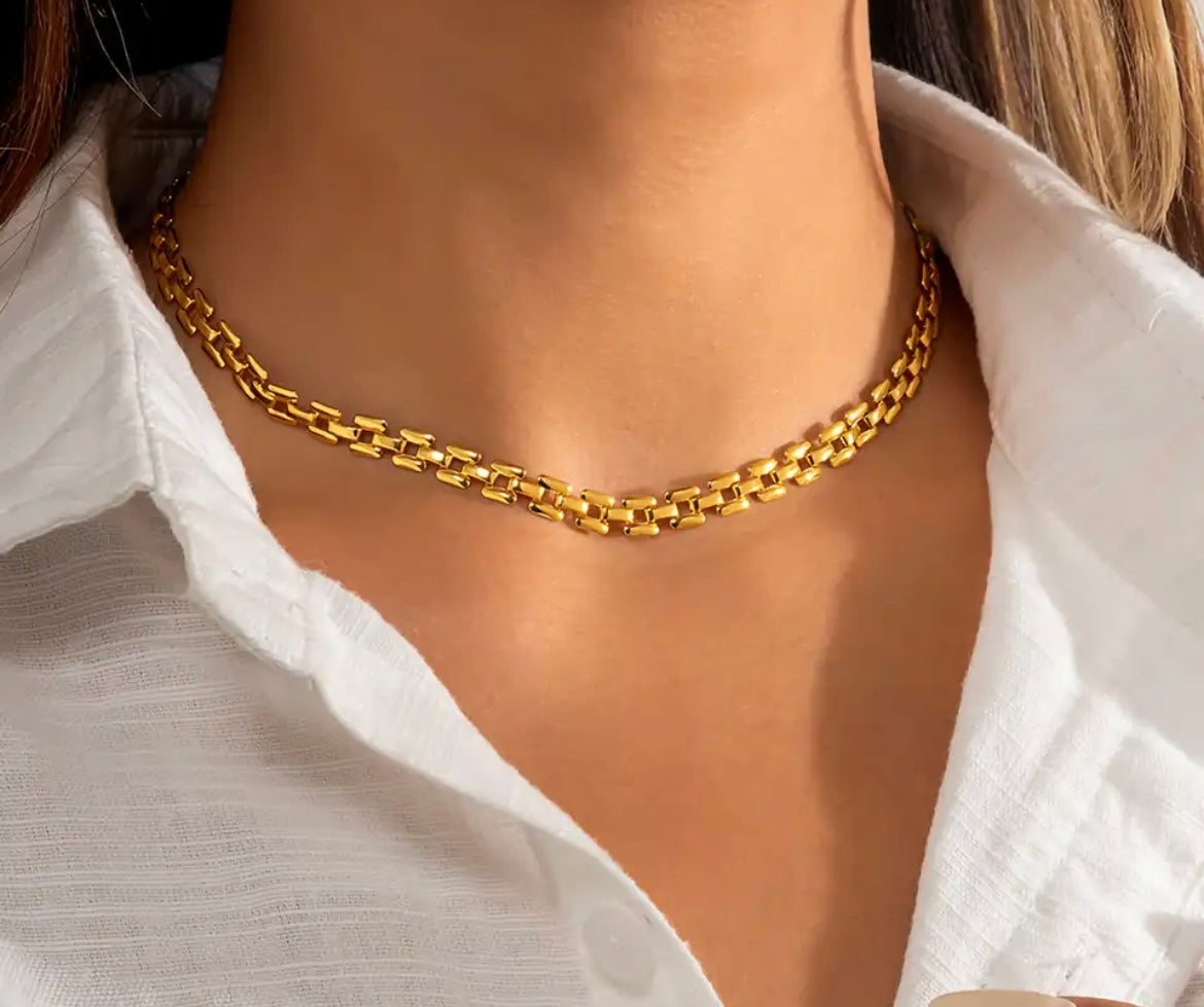 Collana girocollo catenina Chain quadrata
