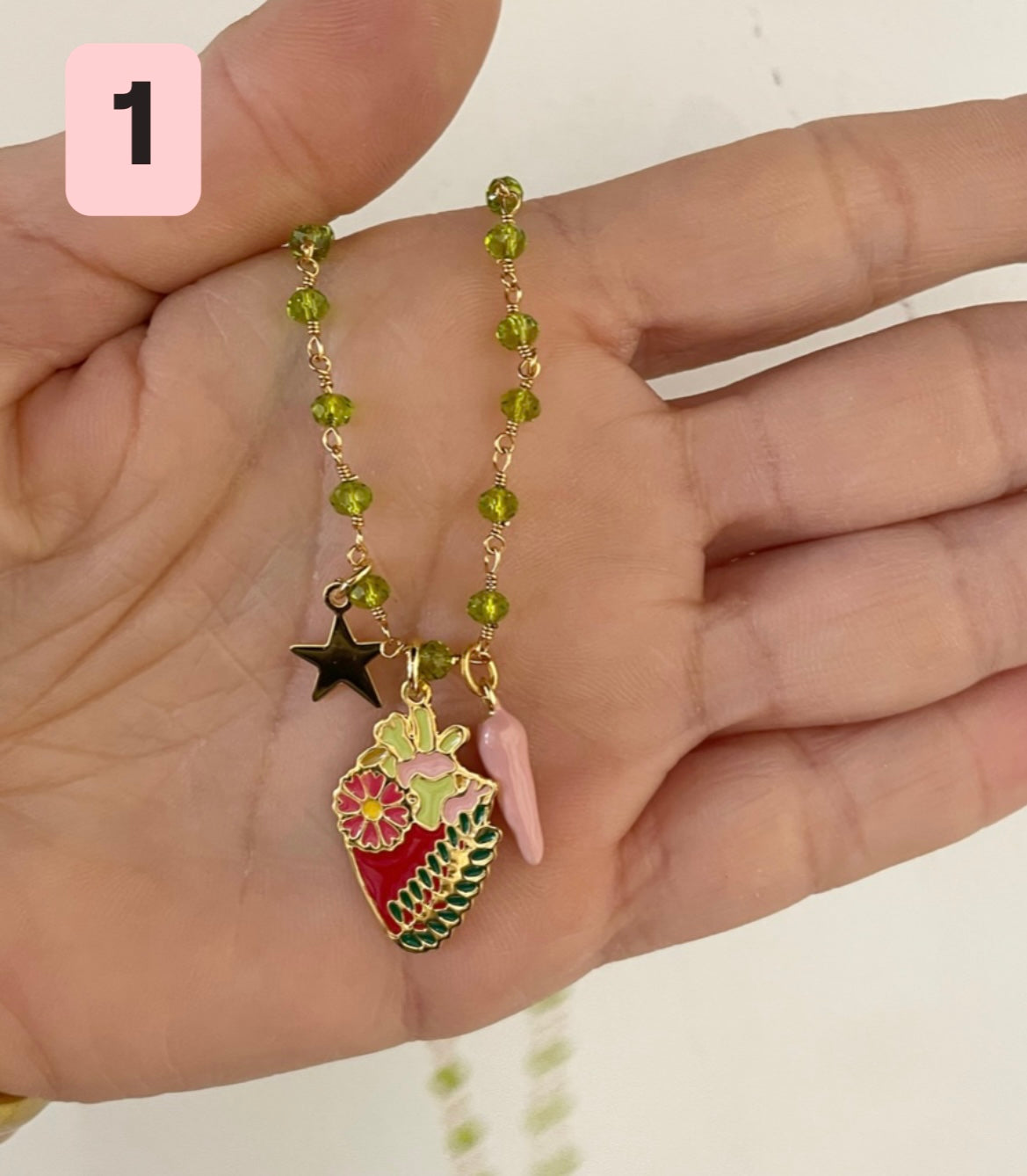 Collana principessa glam remedios corazon cuore anatomico vari colori