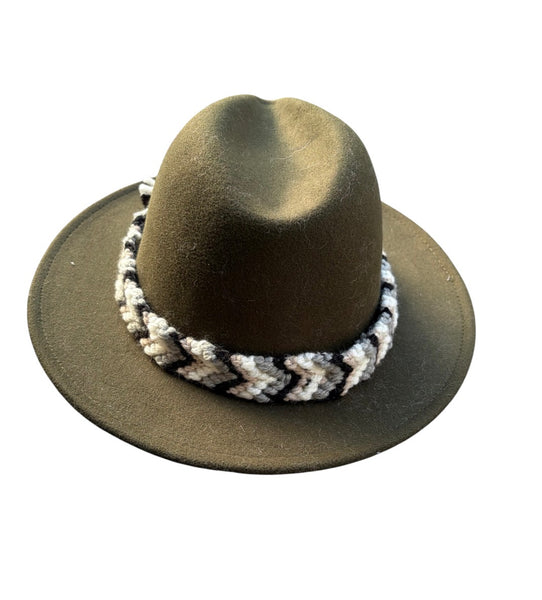 Cappello  Fedora Double face interno maculato vari colori con fascia accessorio estraibile
