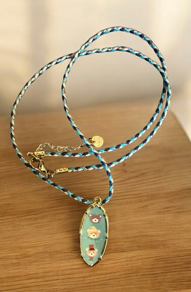 Collana Summer Ibiza teddy beat tre orsetti     cordino vari colori