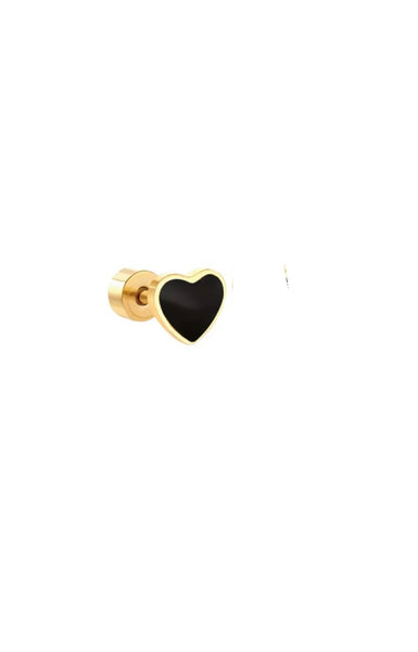 Mono orecchini piercing cuore smaltato