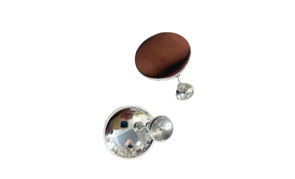 Coppia orecchini Venus Double   piatto frontale e sfera sul retro due varianti colore