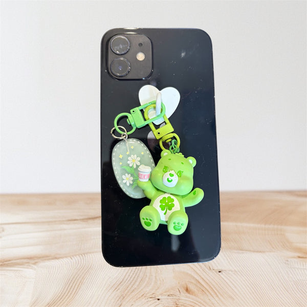 Pimp your phone orsetto del cuore verde con bibita