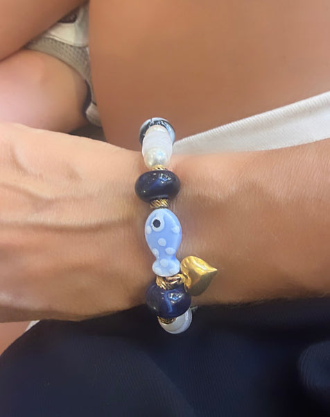 Bracciale Colors pesciolino innamorato celeste