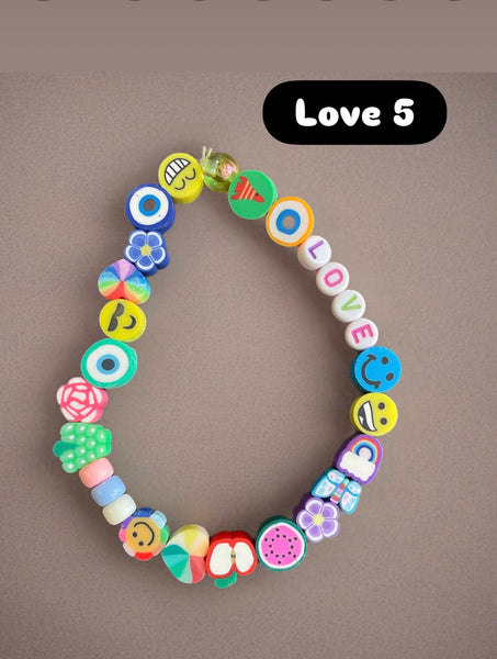 Cavigliera multi charms smile fruit parolina vari colori