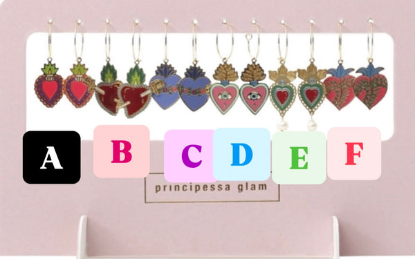 Coppia Orecchini principessa glam cuore sacro Gilda
