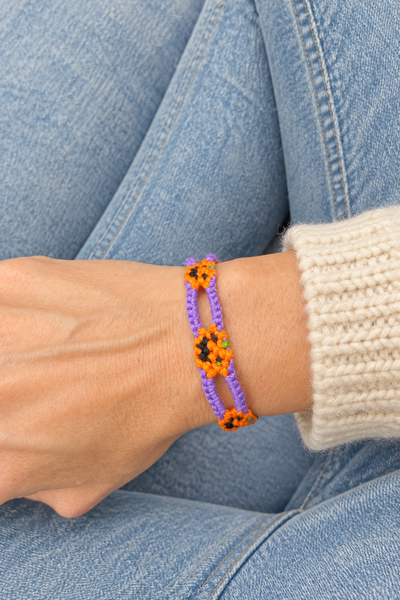 Bracciale Macrame zucche di Halloween anche con colori personalizzabili