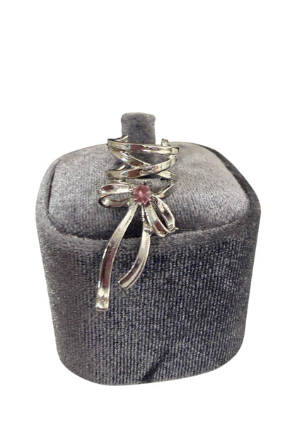 Mono earcuff Barbara fiocco punto luce rosa