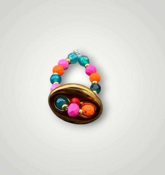 Anello Colors ovale chain e cristalli