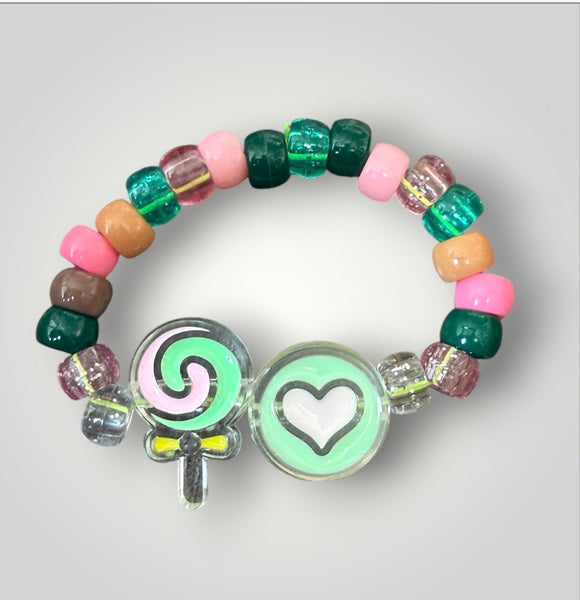 Bracciaie Colors pony Beads lollypops e cuore vari colori