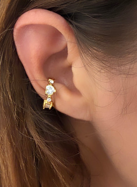 Earcuff Isla Bonita Crystal punti luce abrtract cuore