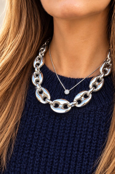 Collana big chain over  due varianti colore