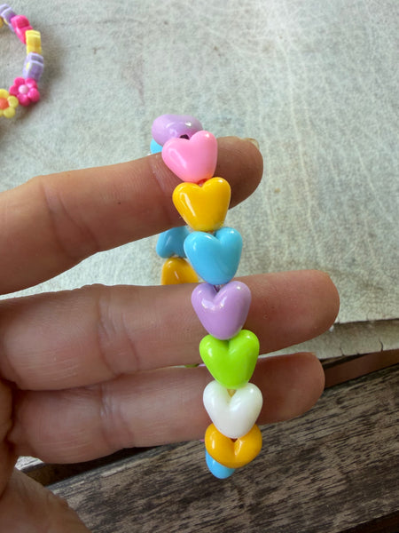 Bracciale colors Beads giro cuori small effetto lucido