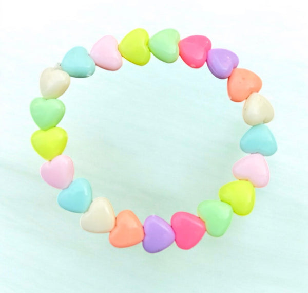 Bracciale colors Beads giro cuori xsmall colori pastello