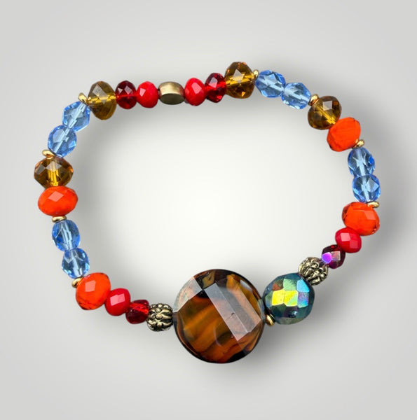 Bracciale Colors labyrinth con pietra brown vari colori