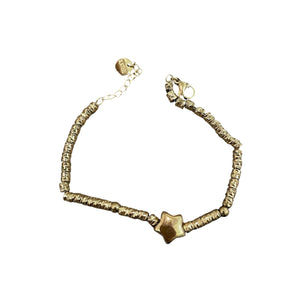 Bracciale catenina dadini e stellina puff due varianti colore