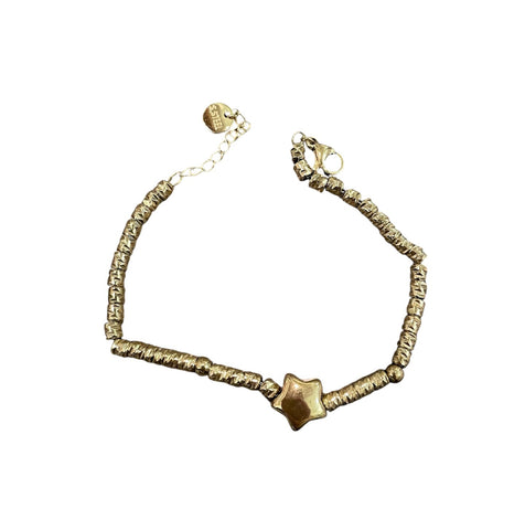 Bracciale catenina dadini e stellina puff due varianti colore