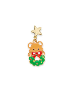 Mono orecchino orsacchiotto con ghirlanda di Natale Christmas Edition teddy bear