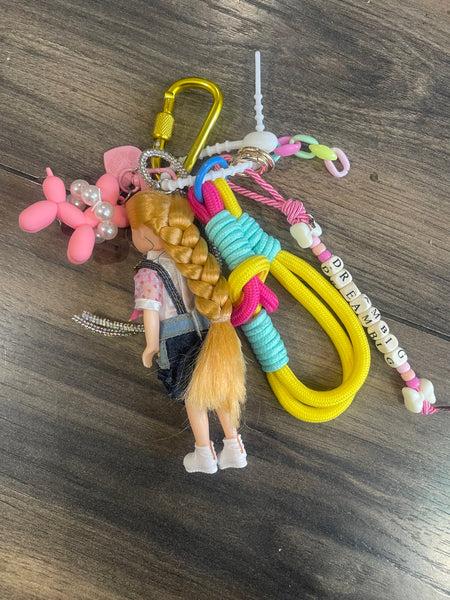 Pimp your Bag charms per borsa e
portachiavi Keychain Barbie Shelly
capelli biondi con Baloon dog